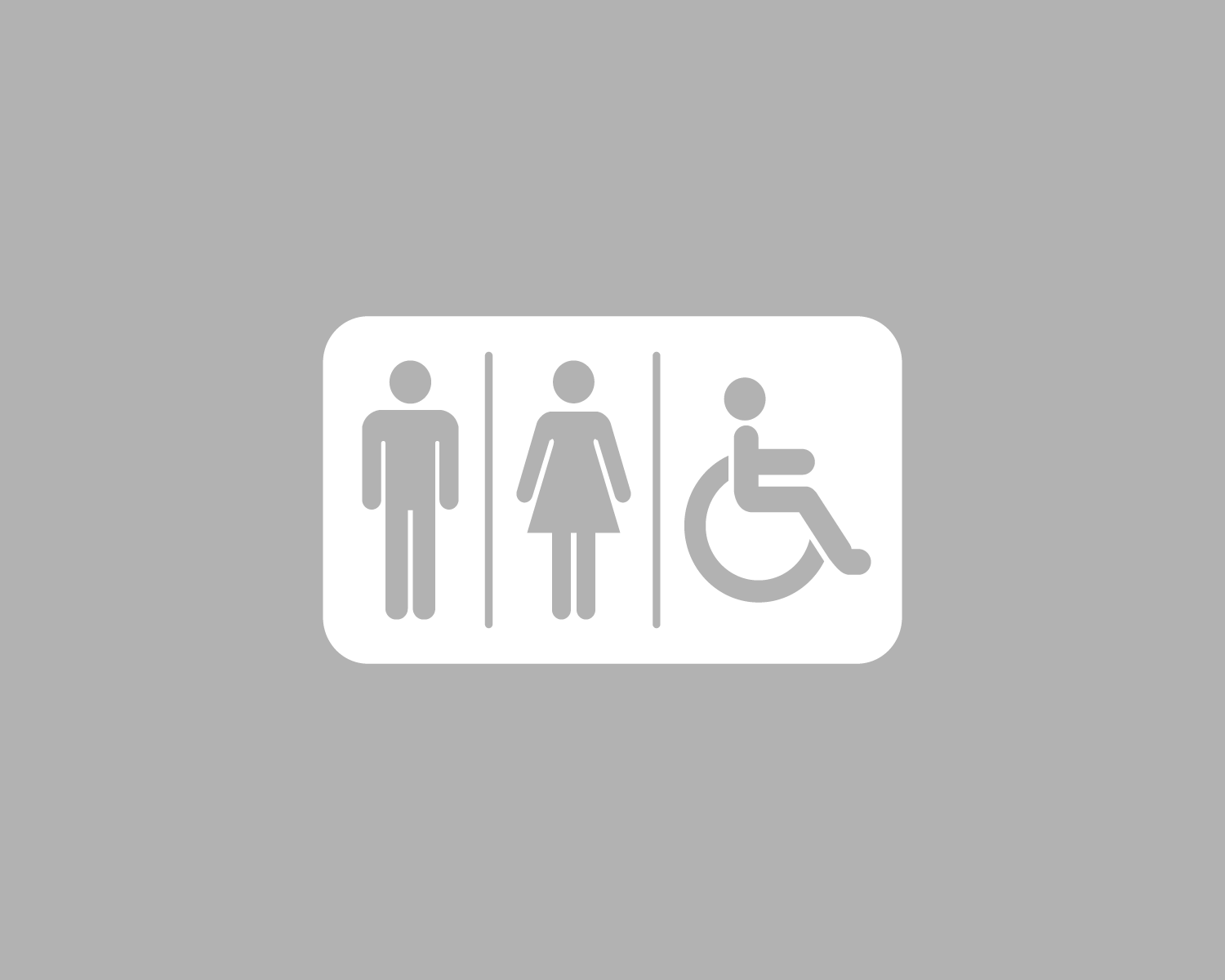 Image of Piktogramm WC Herren/Frauen/Rollstuhl negativ weiss 250 mm x 150 mm