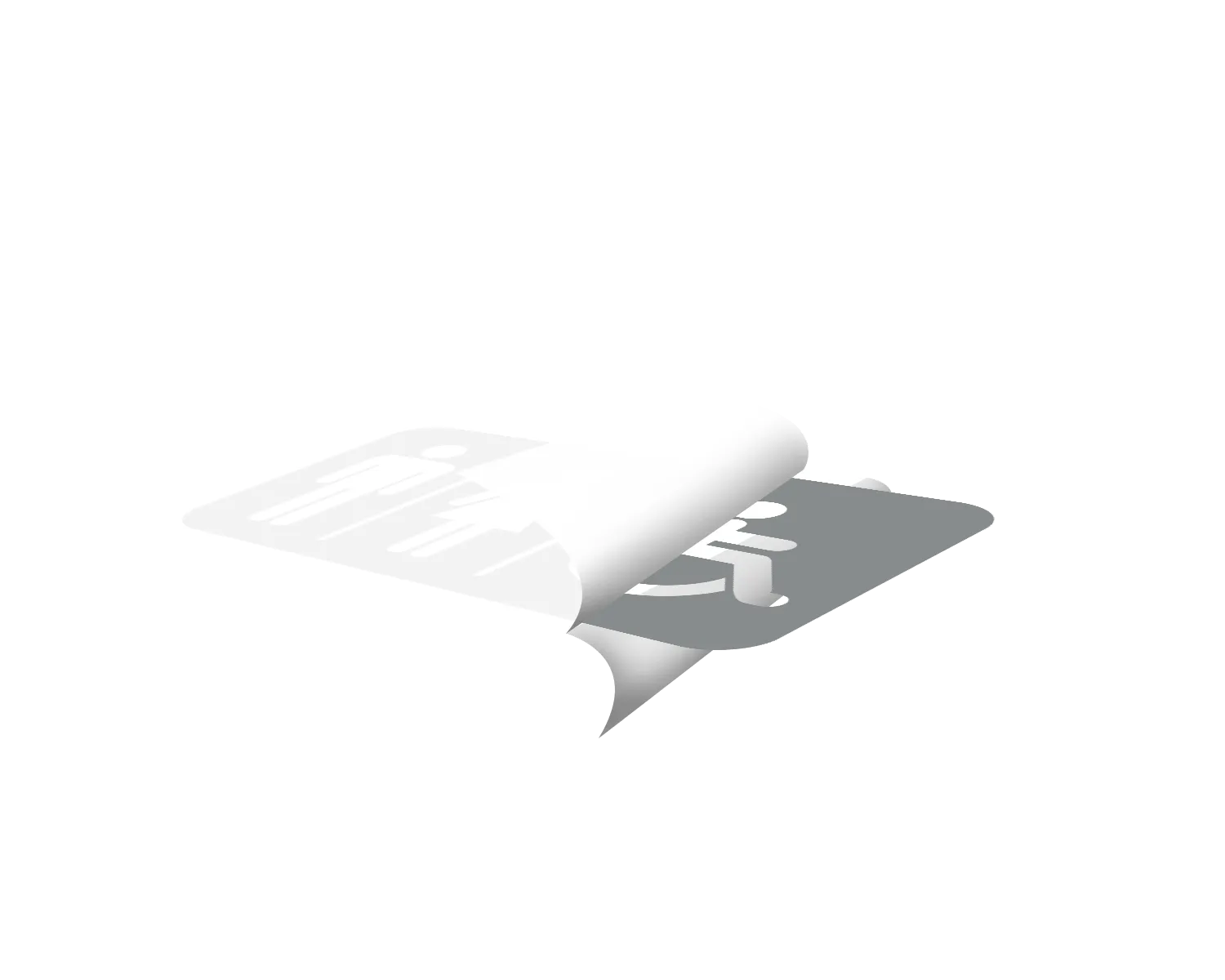 Piktogramm WC Herren/Frauen/Rollstuhl negativ silber 250 mm x 150 mm