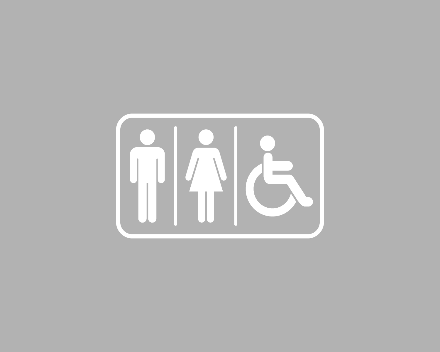 Image of Piktogramm WC Herren/Frauen/Rollstuhl positiv weiss 250 mm x 150 mm