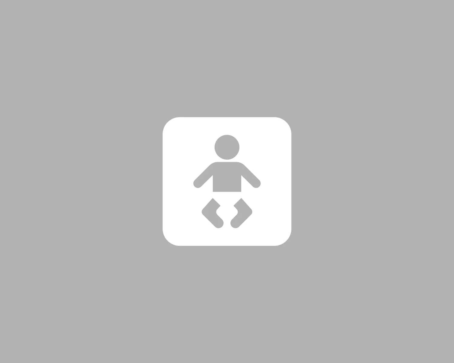 Pictogramme espace &agrave; langer n&eacute;gatif blanc