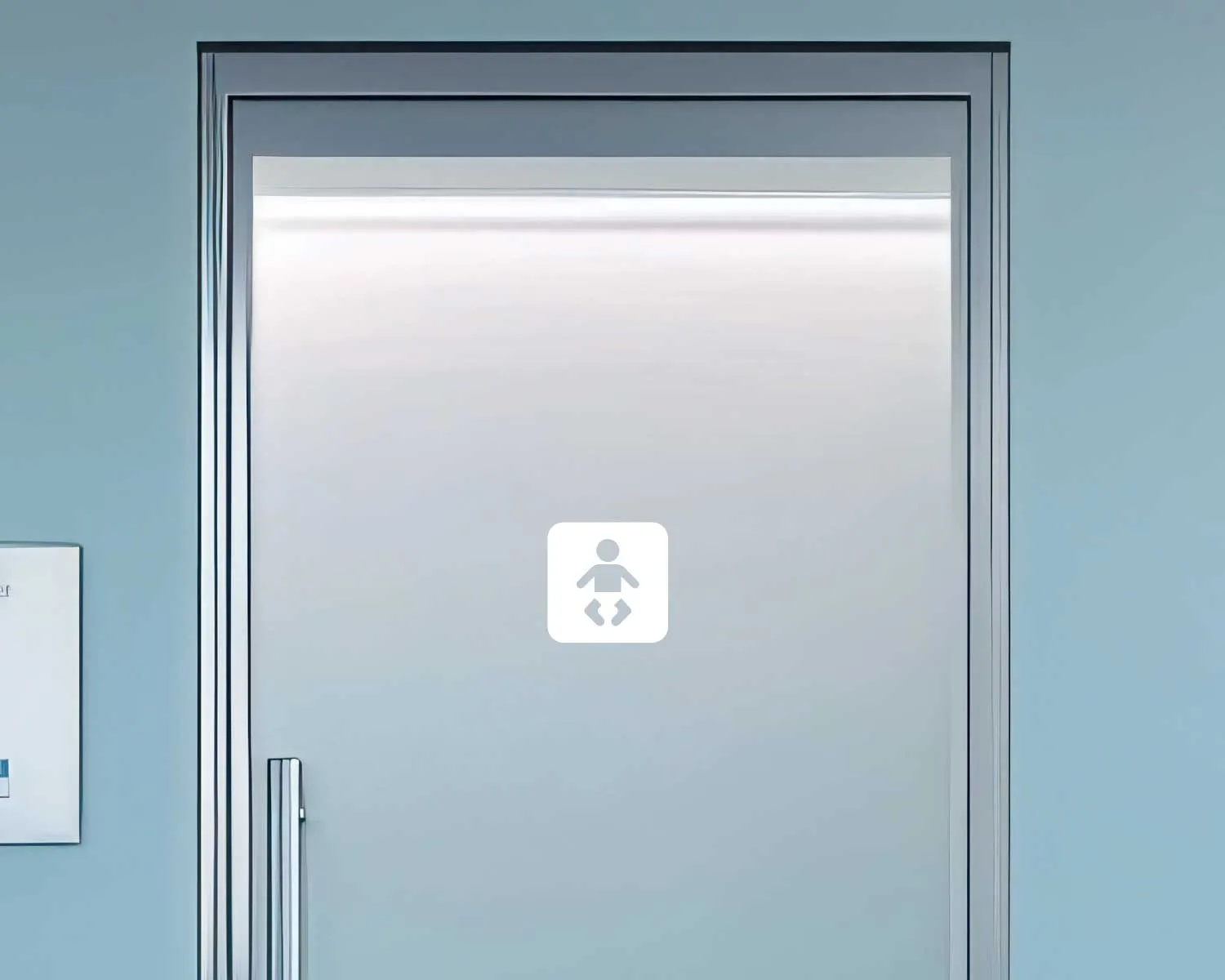Pictogramme espace &agrave; langer n&eacute;gatif blanc