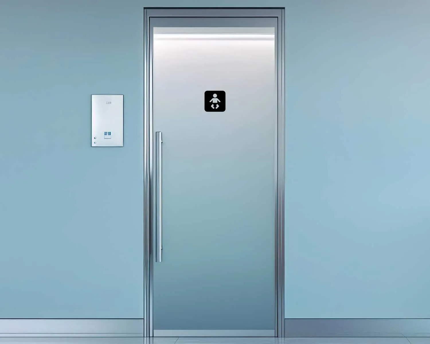 Pictogramme espace à langer négatif noir