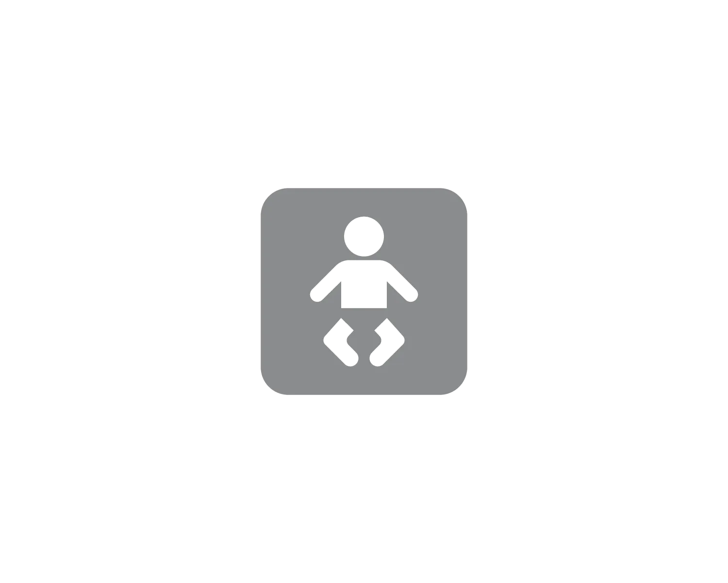 Pictogramme espace &agrave; langer n&eacute;gatif argent&eacute;
