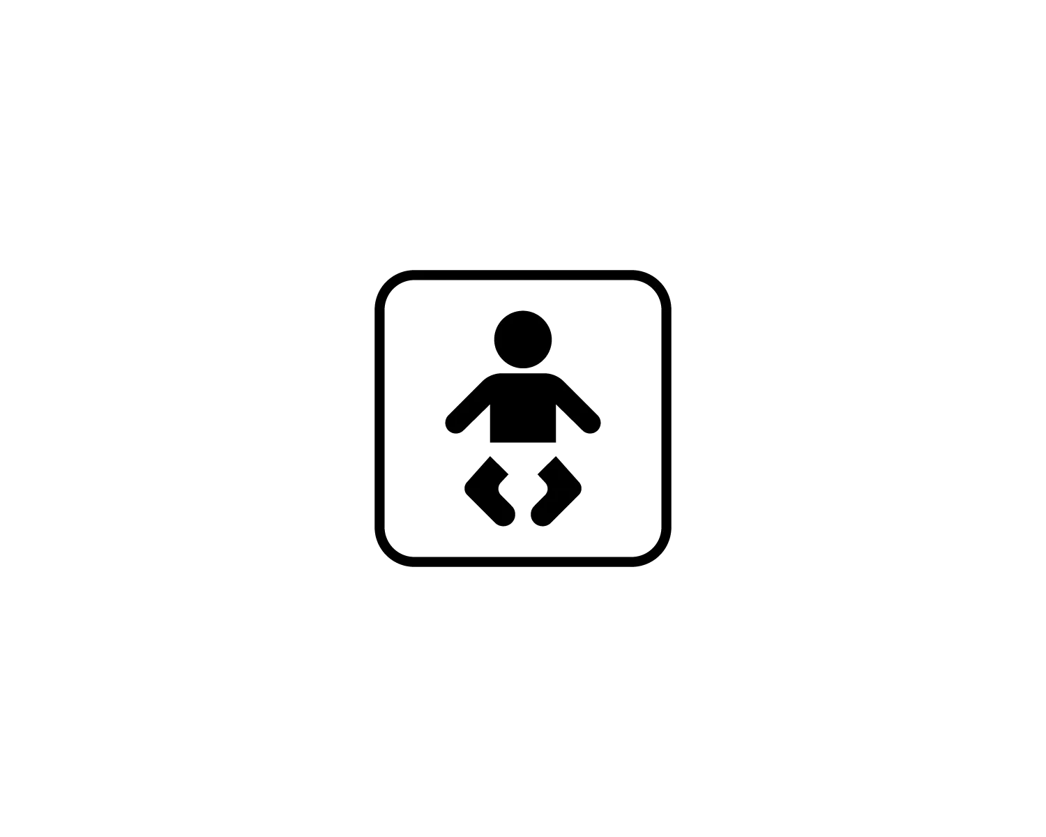 Pictogramme espace &agrave; langer positif noir