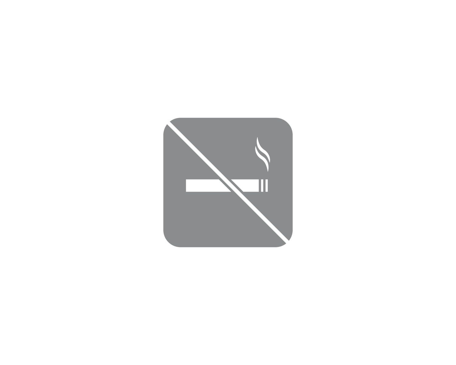 Image of Piktogramm Rauchverbot negativ silber 150 mm x 150 mm