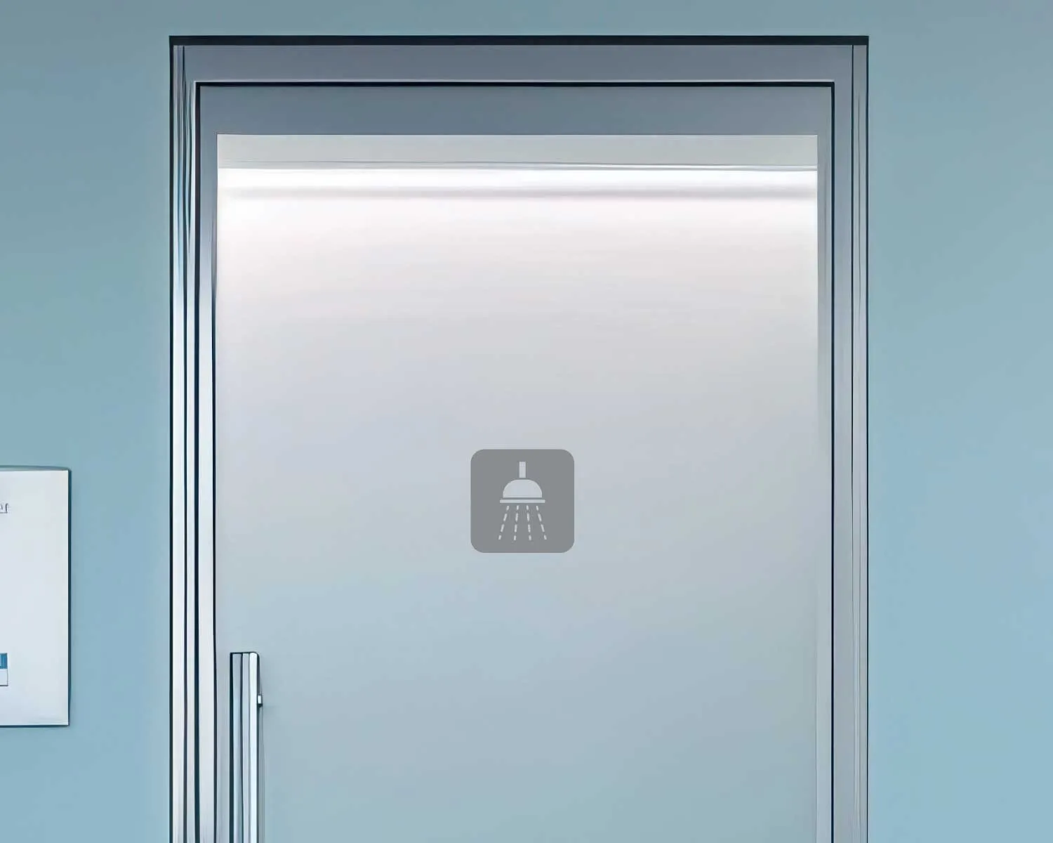 Piktogramm Dusche negativ silber 150 mm x 150 mm