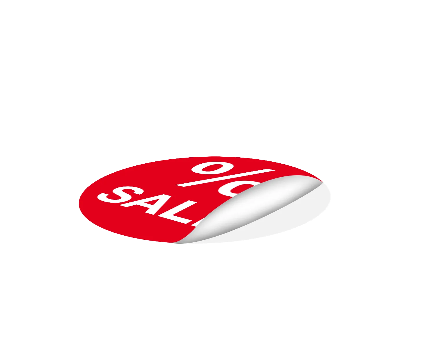 Promotionsfolie Bubble "% SALE" weiss auf rot 300 x 300 mm