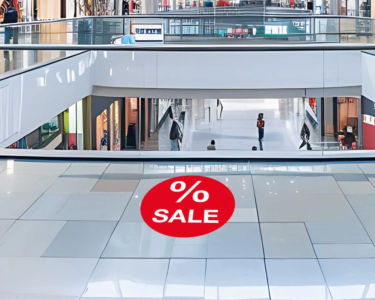 Promotionsfolie Bubble "% SALE" weiss auf rot 600 mm