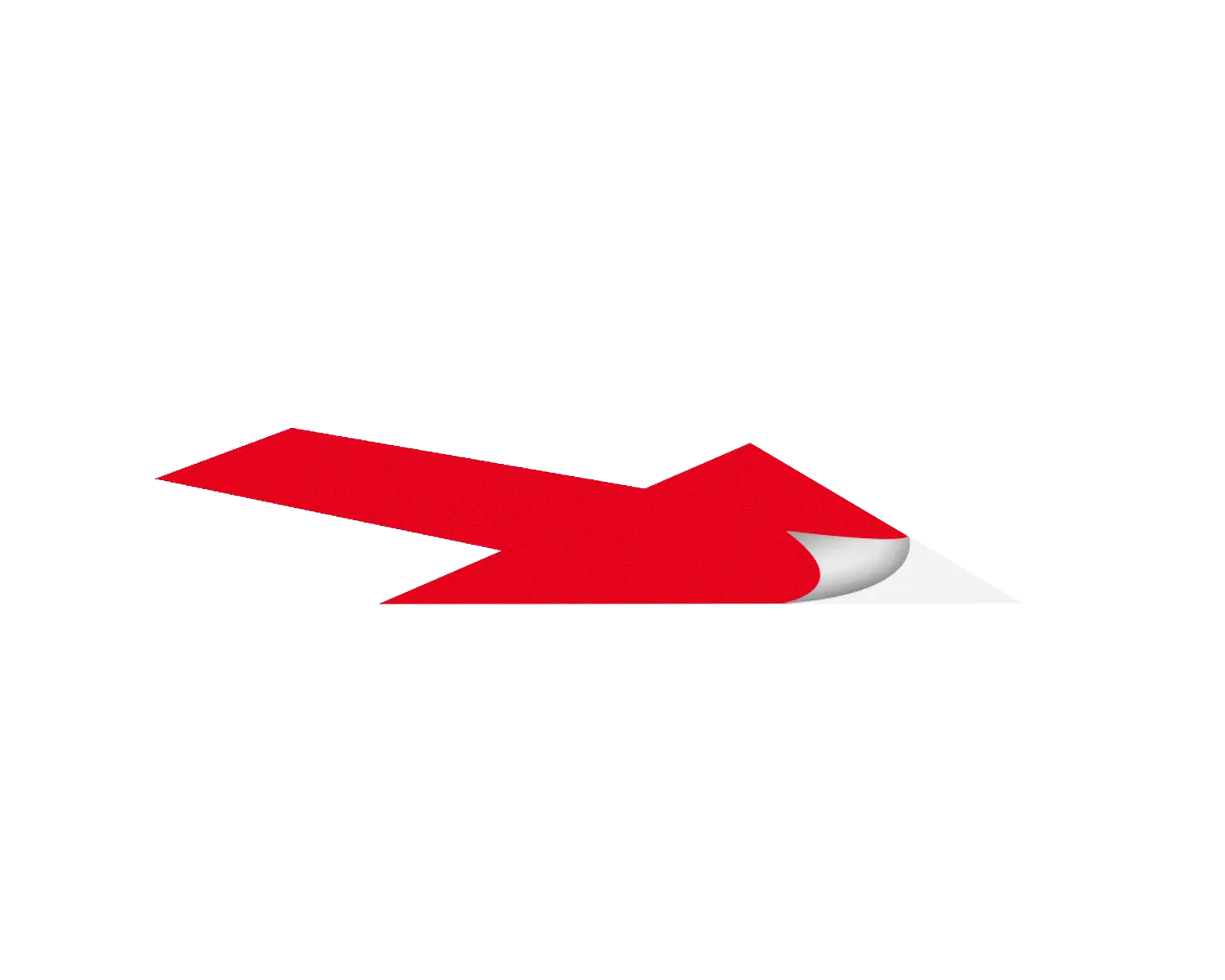 Promotionsfolie Pfeil rot 150 x 84 mm
