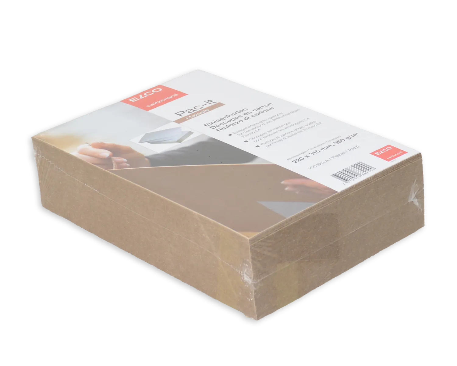 Einlagekarton, ELCOMailsafe, 550g/m2, grau