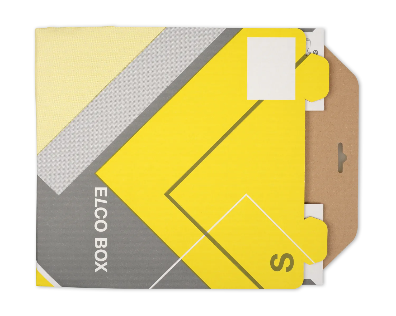 Versandverpackung, ELCO Elcobox, 255 x 185 x 85 mm, weiss/grau/gelb