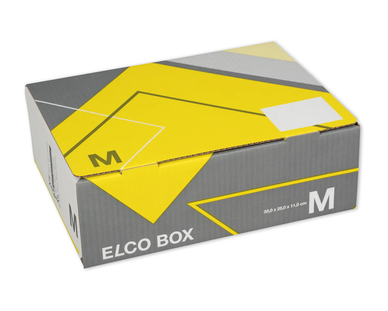 Versandverpackung, ELCO Elcobox, 330 x 250 x 110 mm, weiss/grau/gelb